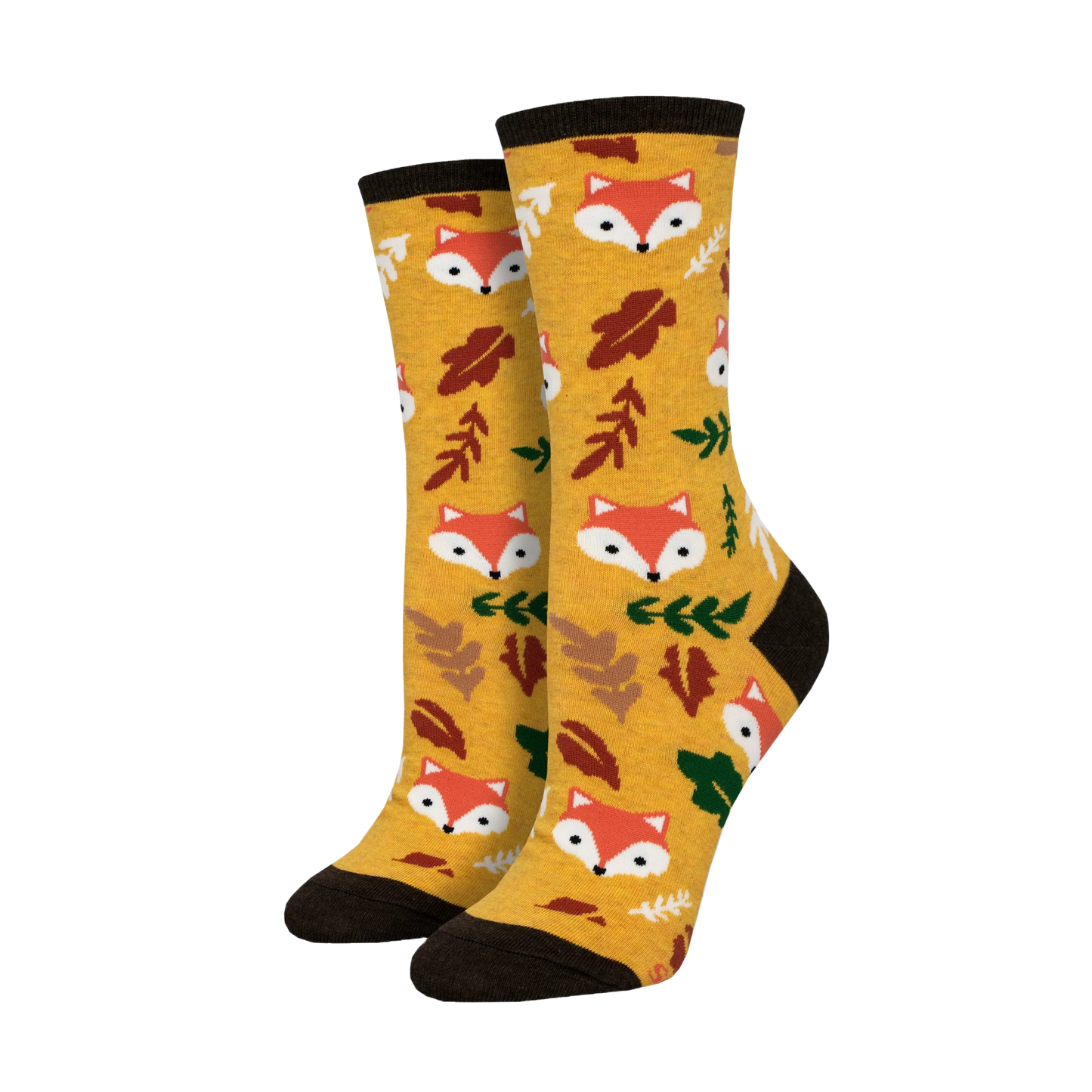 SockSmith Ladies Foxy Fall Yellow Crew Socks WNC2808-YEL