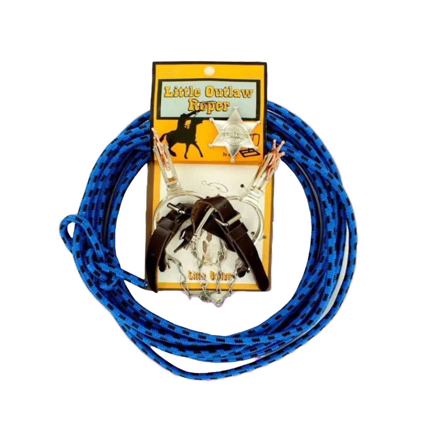 M&F® Kids Blue Leather & Buckle Spur & Rope Set 50108