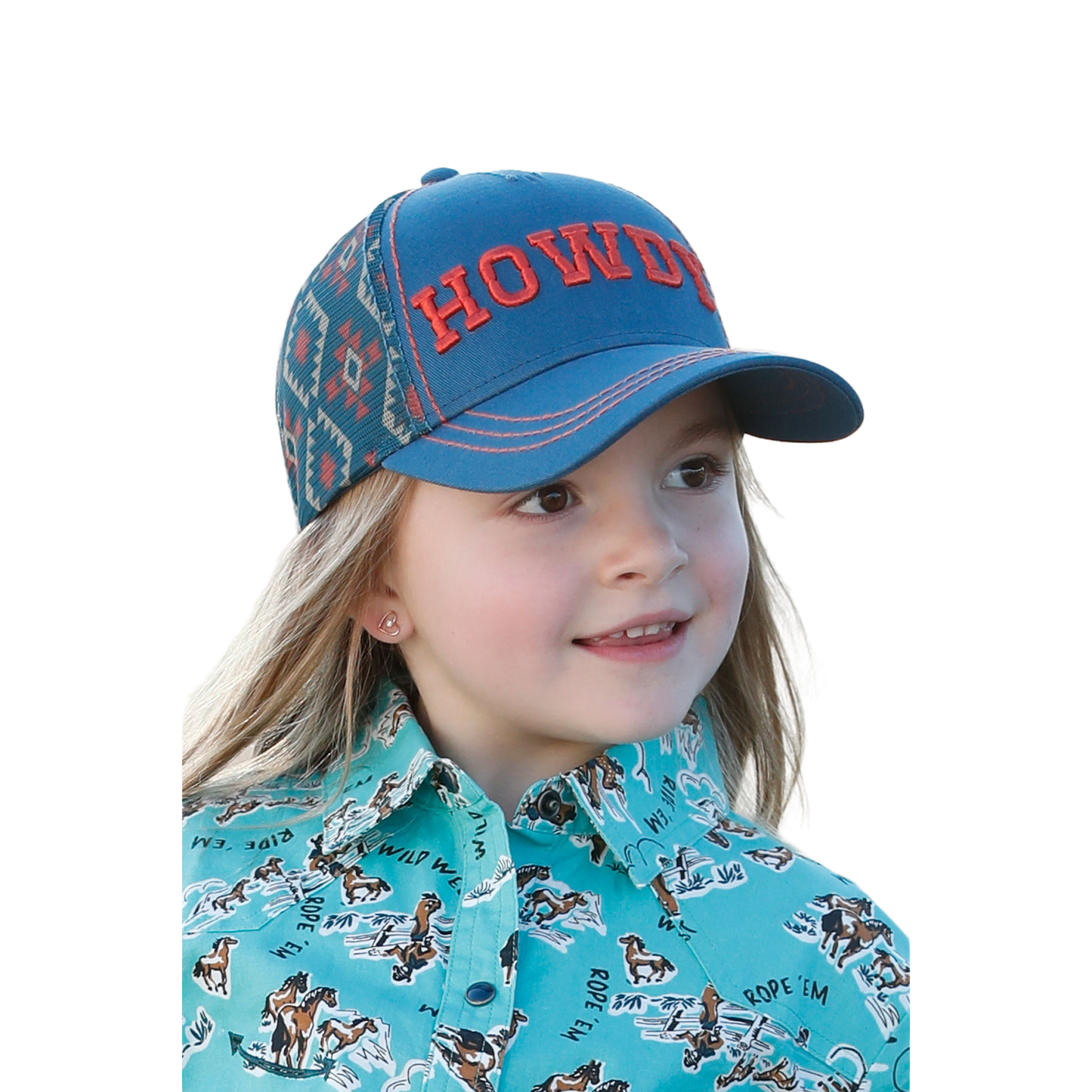 Cinch Youth Girl's Teal Howdy Trucker Hat CCC0042022