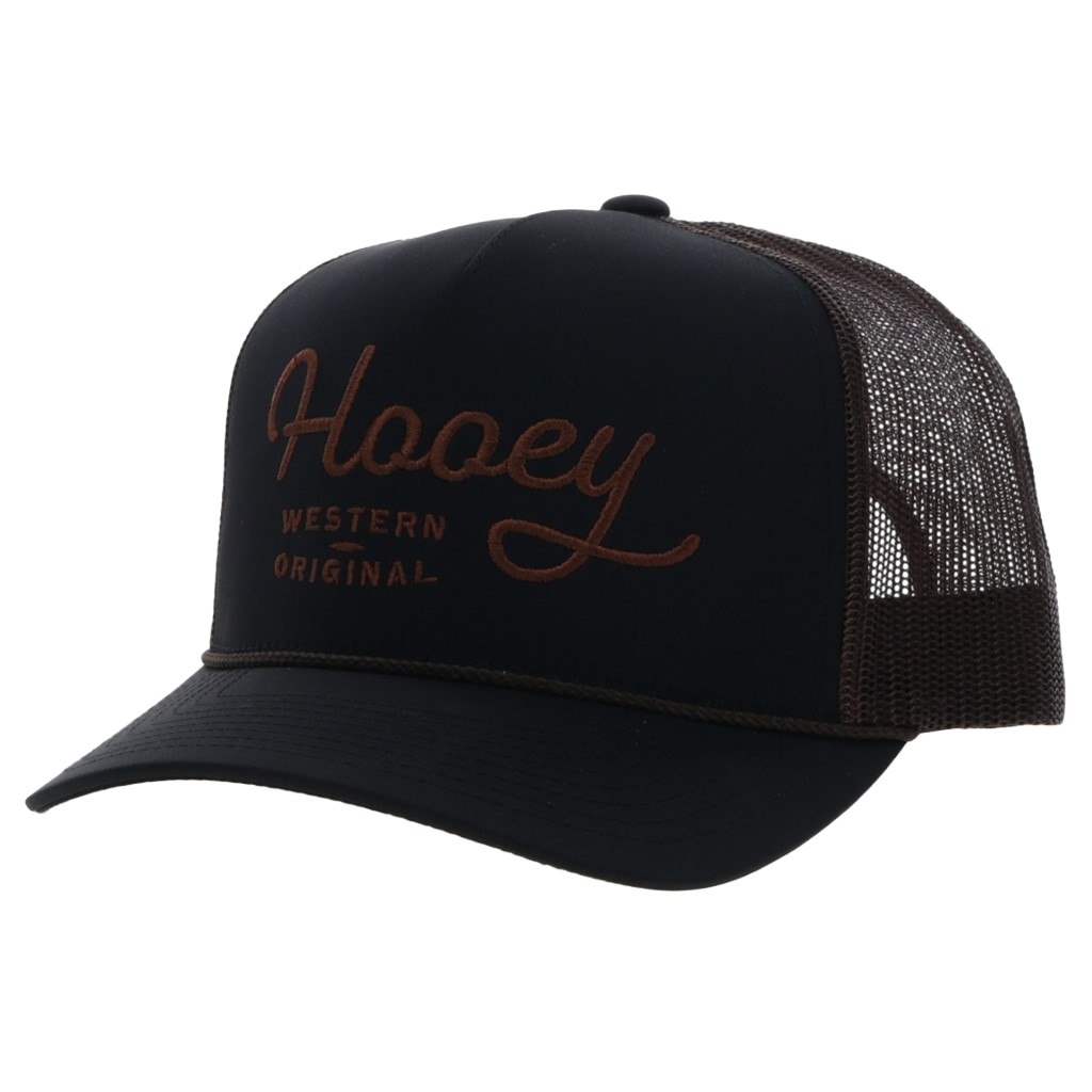 Hooey® Men's OG Black & Brown 5 Panel Trucker Cap 2360T-BKBR