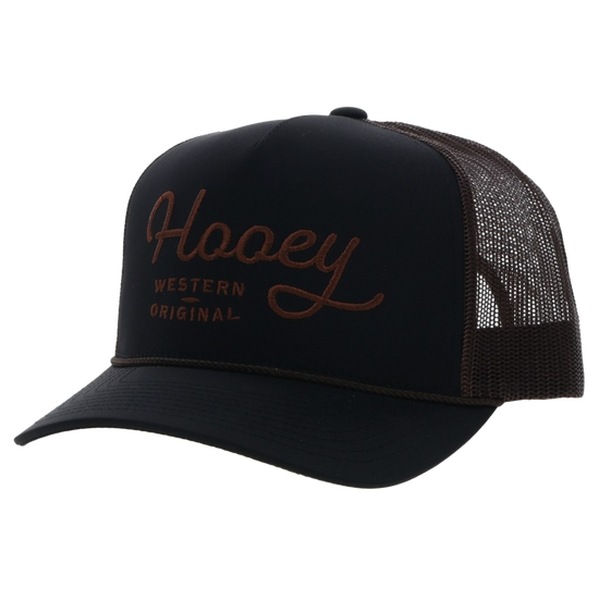 Hooey® Men's OG Black & Brown 5 Panel Trucker Cap 2360T-BKBR