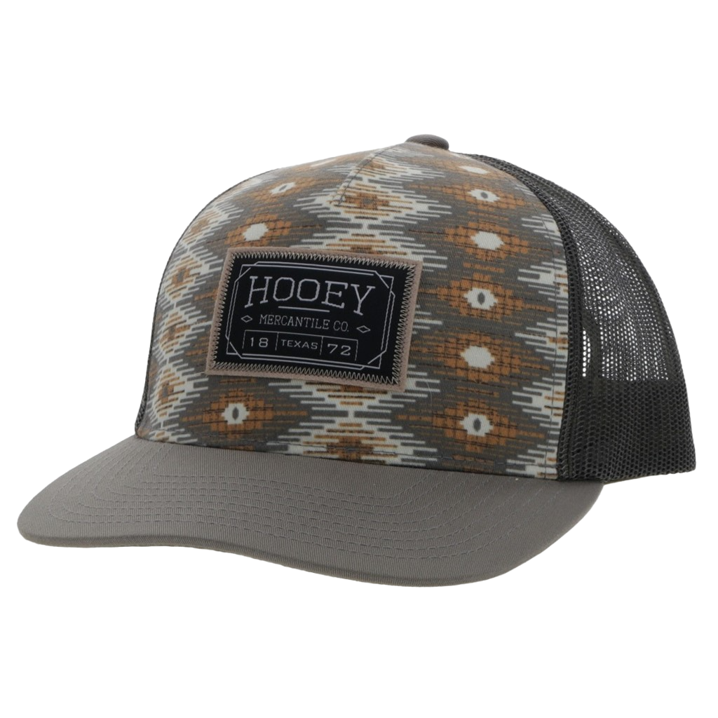 Hooey® Men's Doc 5 panel Cream & Grey Trucker Cap 2302T-CRGY