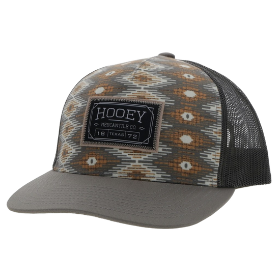 Hooey® Men's Doc 5 panel Cream & Grey Trucker Cap 2302T-CRGY