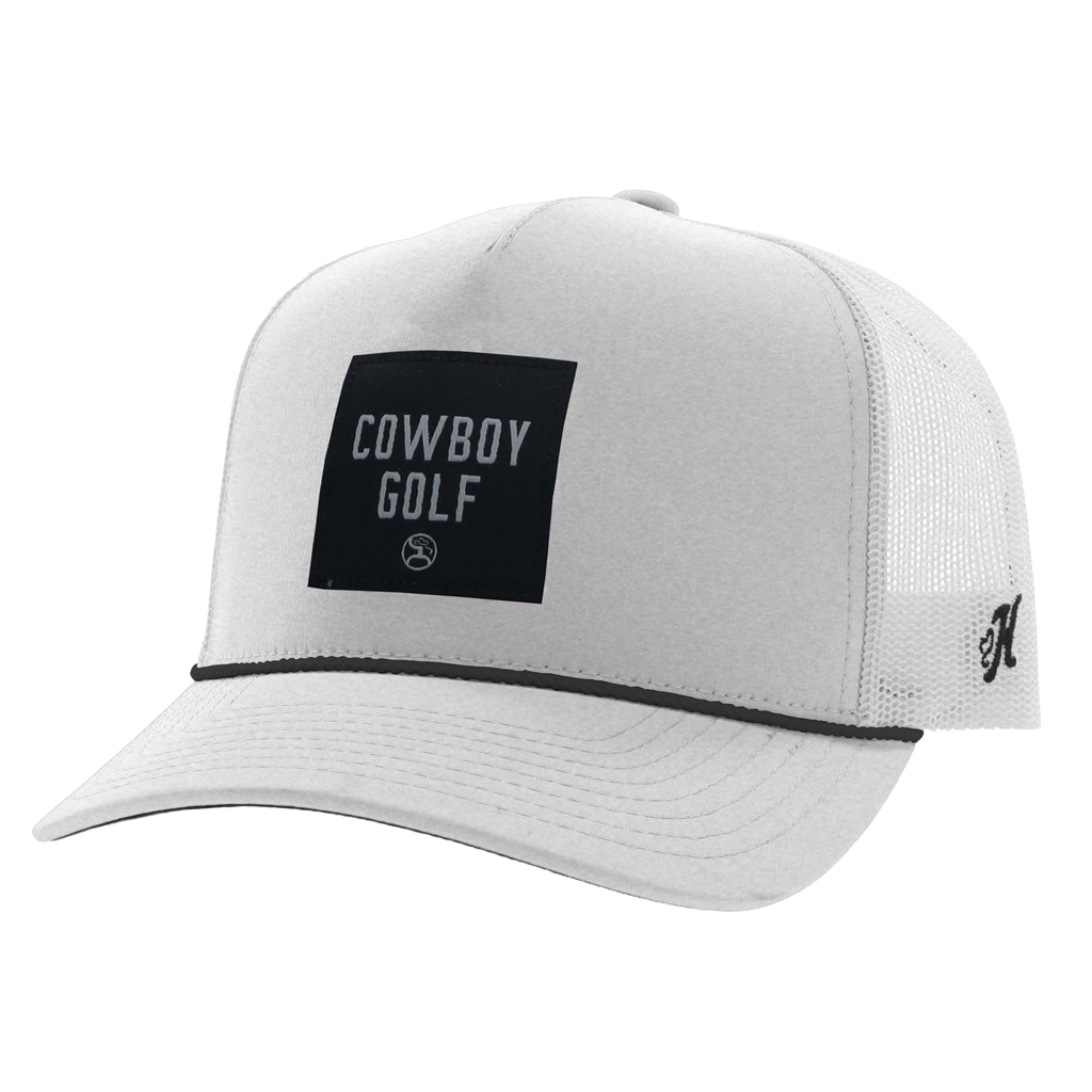 Load image into Gallery viewer, Hooey Men&amp;#39;s Cowboy Golf 5 Panel White Trucker Cap 2330T-WH
