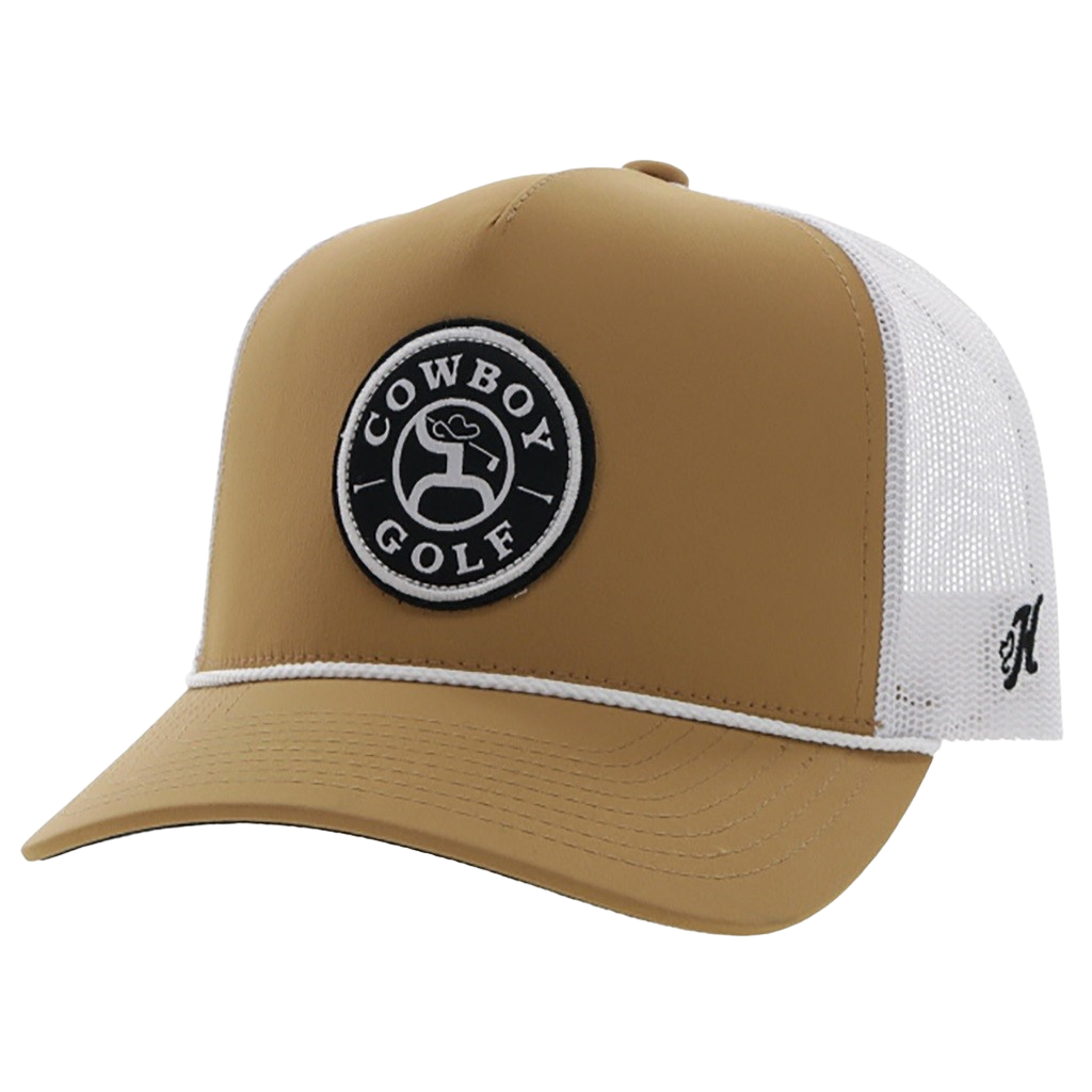 Hooey Men's Cowboy Golf Tan & White Trucker Cap 2230T-TNWH