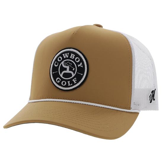 Hooey Men's Cowboy Golf Tan & White Trucker Cap 2230T-TNWH