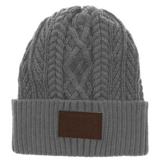 Hooey Ladies Knitted Grey Beanie 2052GY