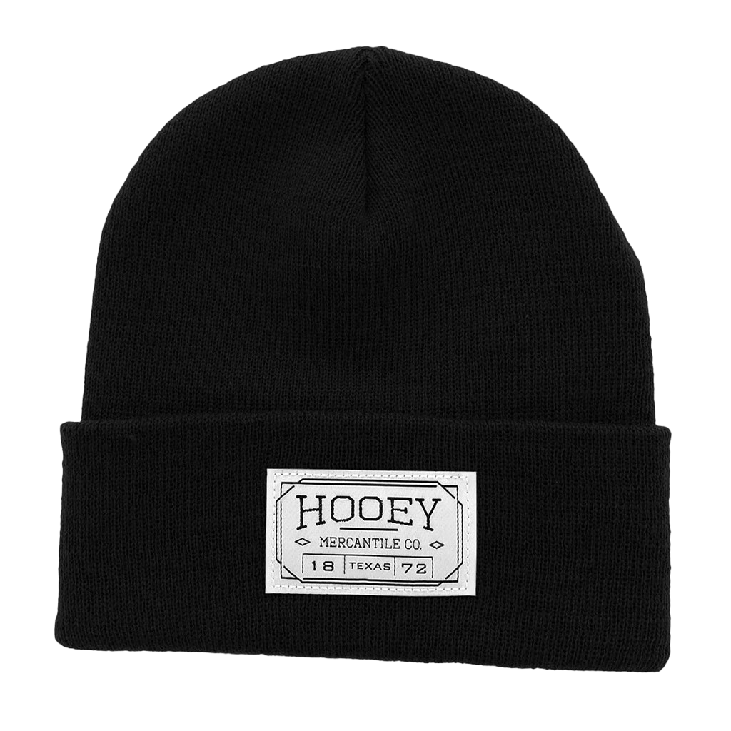 Hooey Unisex Mercantile Patch Black Knitted Beanie 2050BK