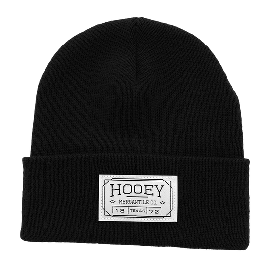 Hooey Unisex Mercantile Patch Black Knitted Beanie 2050BK