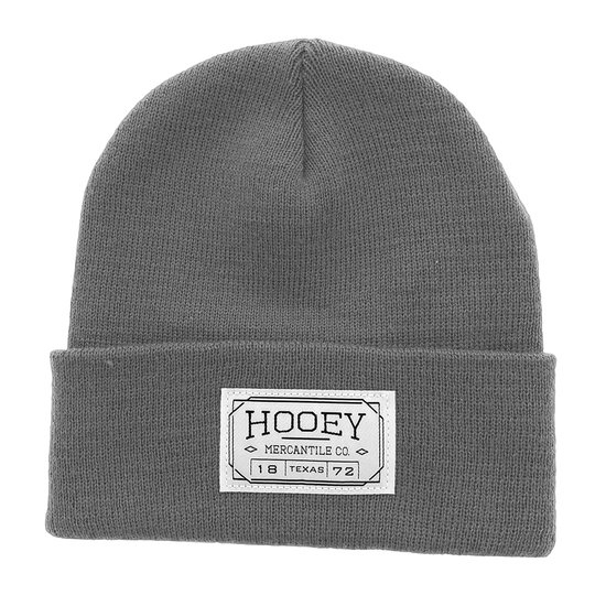 Hooey Unisex Mercantile Patch Light Grey Beanie 2050GY