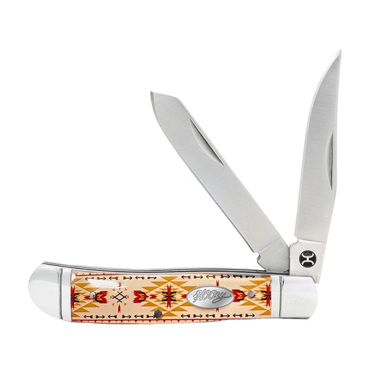 Hooey "Comanche Blanket Trapper" Large Red & Yellow Knife HK135