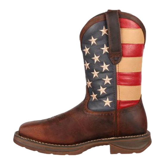 Durango® Men's Rebel™ Union Flag Brown Square Steel Toe Boots DB020