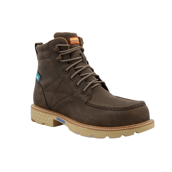 Twisted X® Men's 6" Waterproof Lace Up Shitake Work Boots MXCNW06