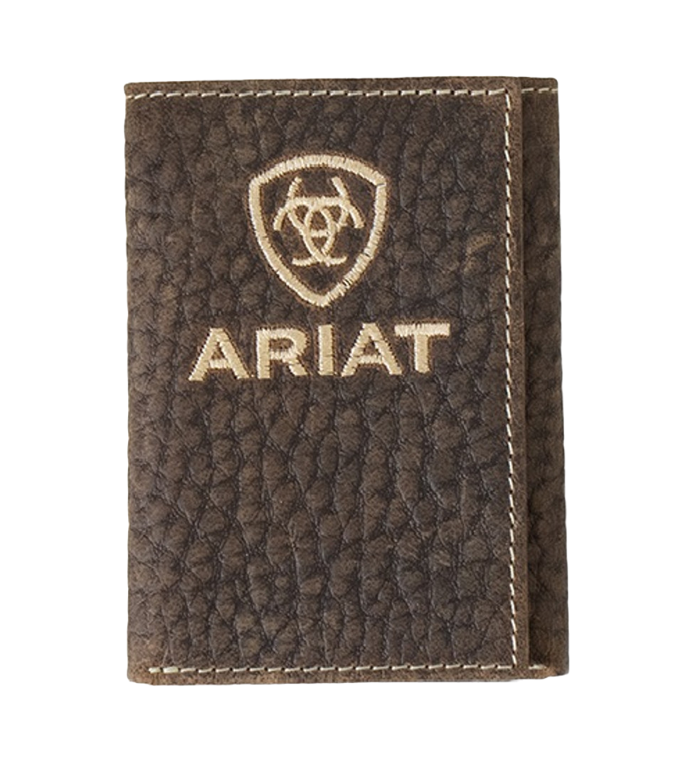 Ariat® Bull Hide Trifold Embroidered Wallet A3556102
