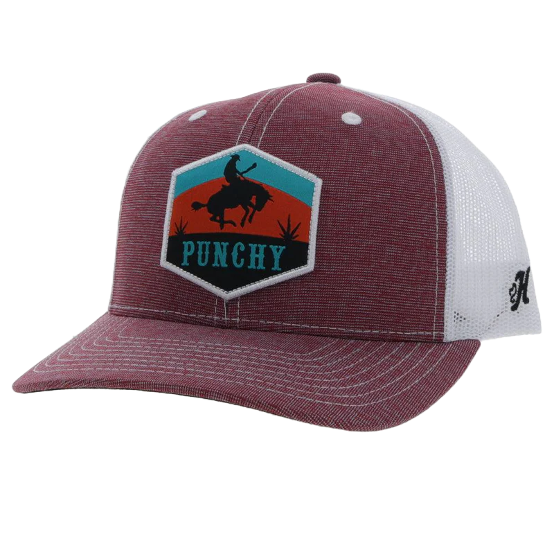 Hooey® Youth Punchy 6 Panel Maroon & White Snapback Hat 5027T-MAWH-Y