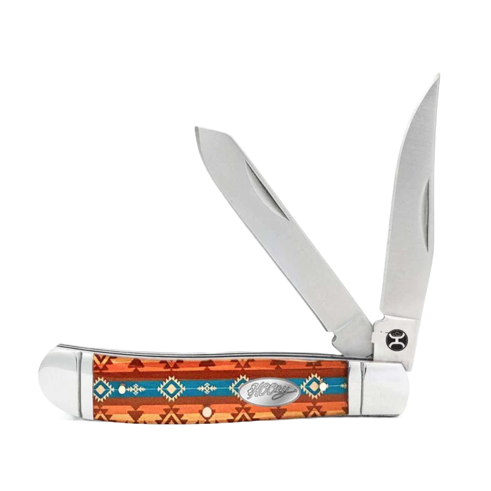Hooey Aztec Brown & Turquoise Double Blade Large Hooey Knife HK133