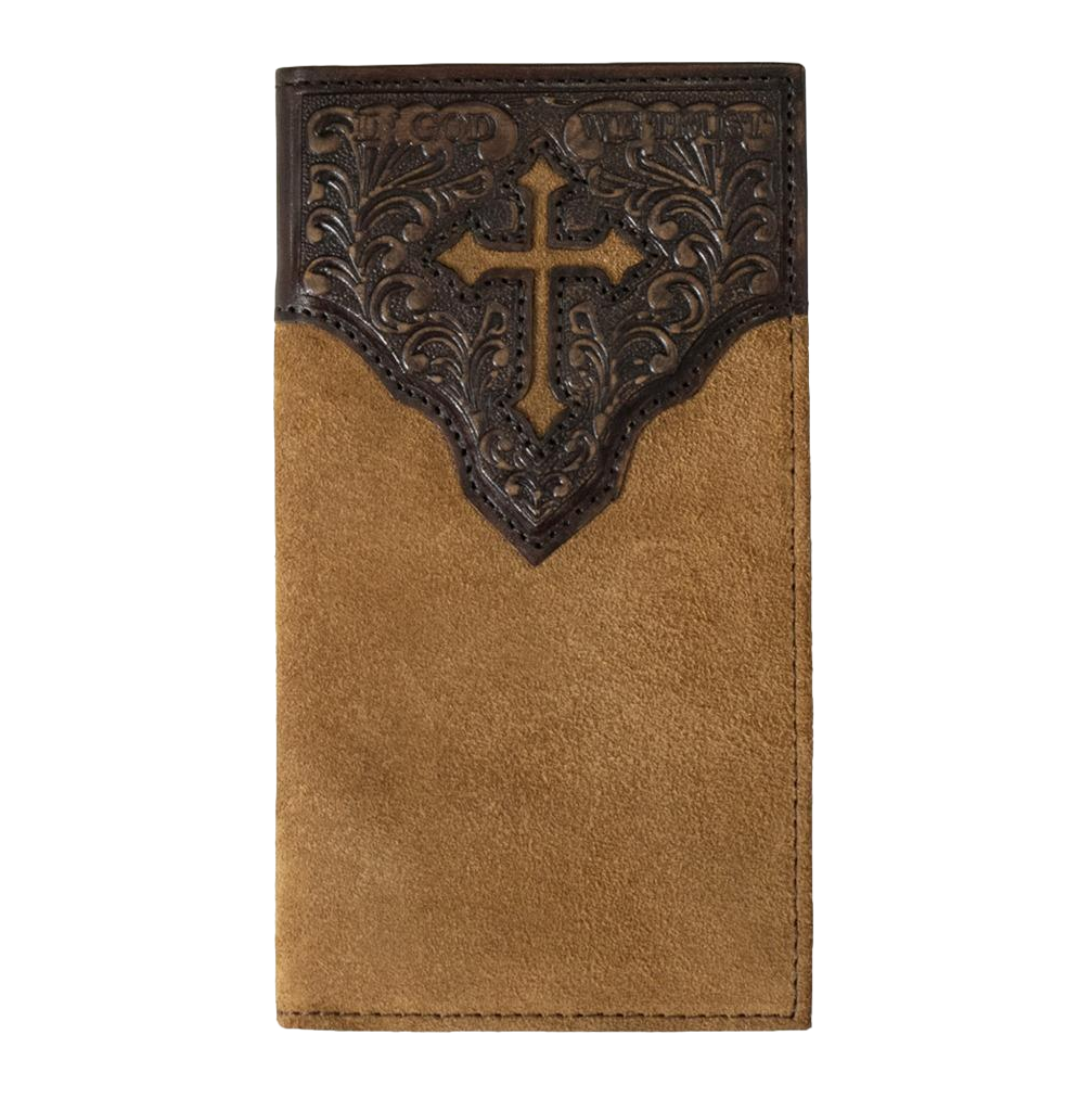 Nocona Men's Western Rodeo Leather Floral Cross Wallet N5413508