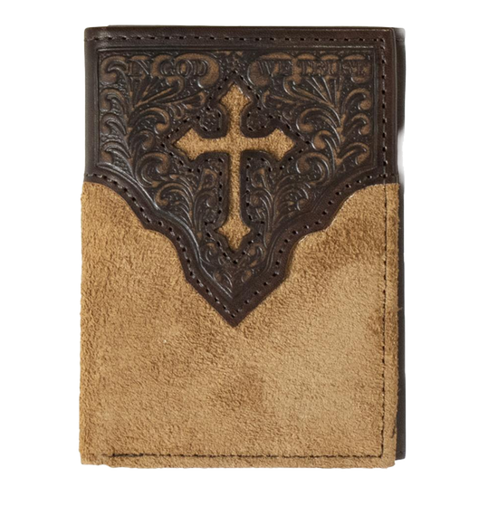 Nocona Men's Tri-fold Cross Engraved Wallet N5413608