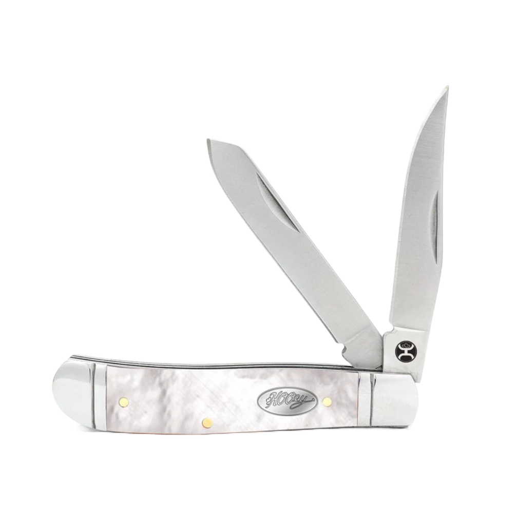 Hooey Mother Of Pearl Trapper Large Pocket Knife HK125