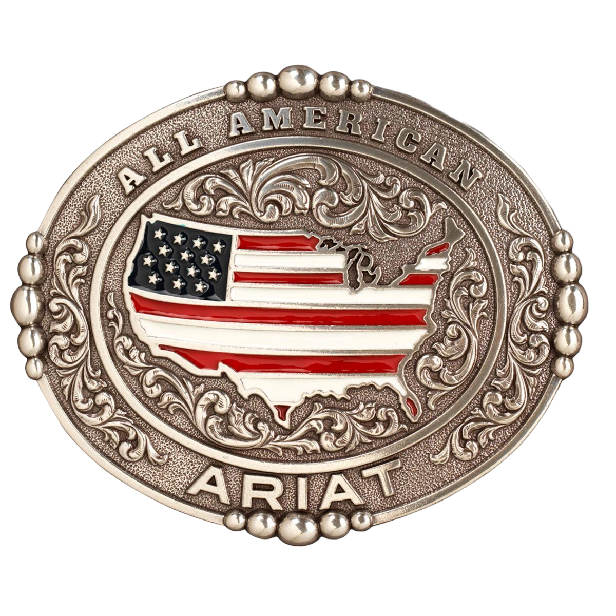 Ariat Men's Oval All American Silver Belt Buckle A37052