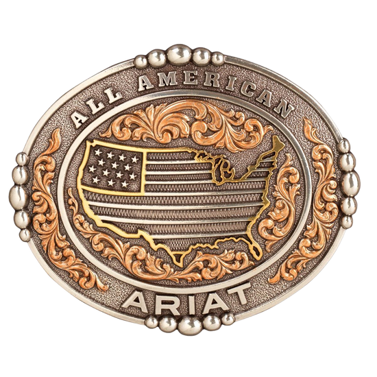 Ariat All American Antique Silver Oval Belt Buckle A37051