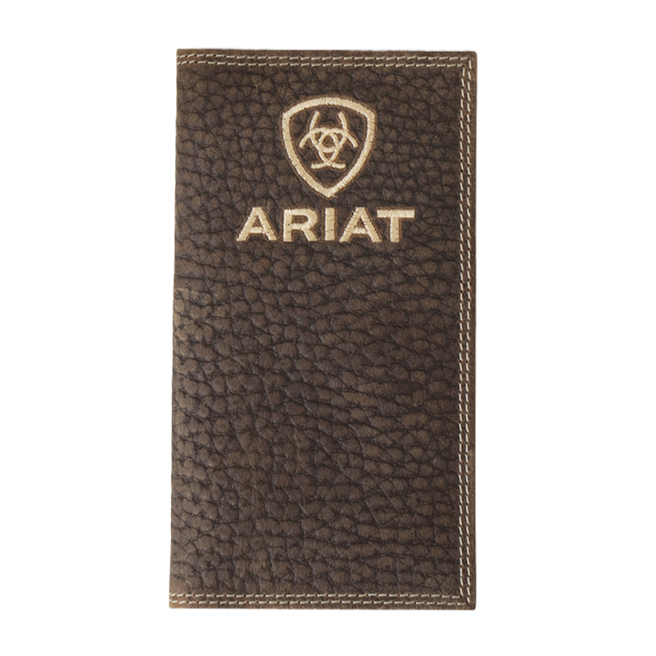 Ariat Men's Rodeo Bull Hide Brown Leather Wallet A3555902