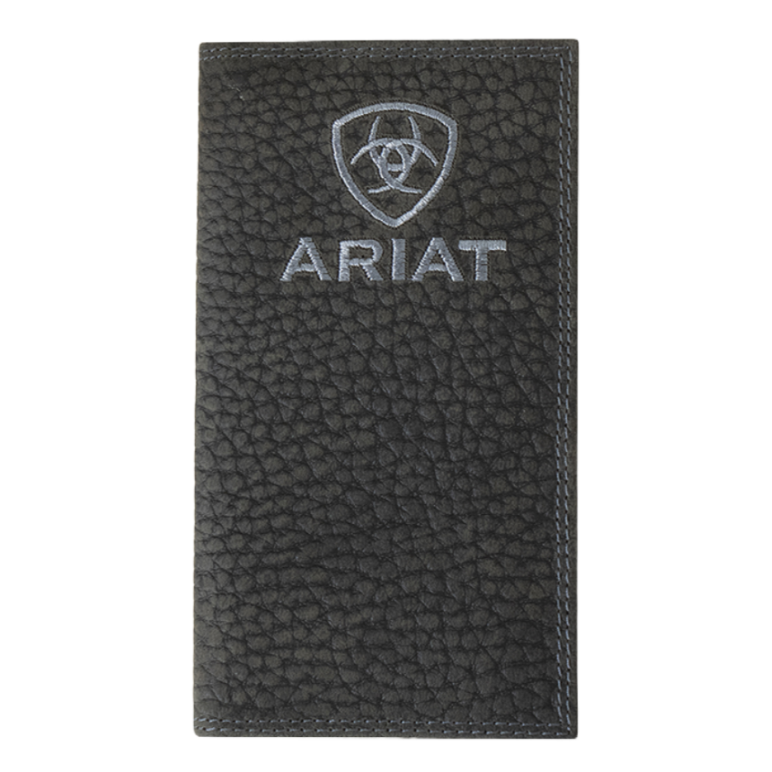 Ariat Rodeo Bull Hide Black Embroidered Wallet A3556201