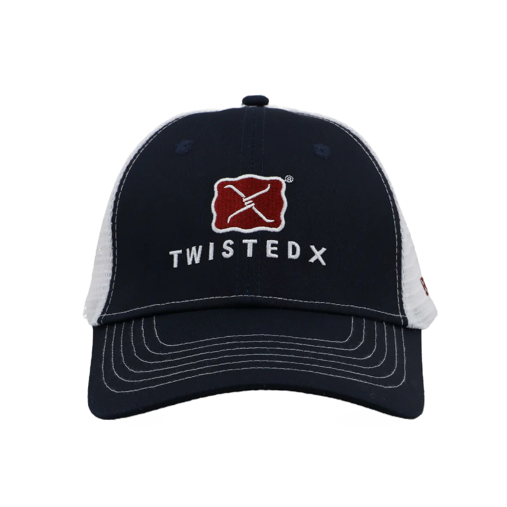 Load image into Gallery viewer, Twisted X Unisex Navy &amp;amp; White Buckle Cap CAP0001
