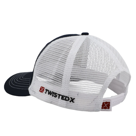 Load image into Gallery viewer, Twisted X Unisex Navy &amp;amp; White Buckle Cap CAP0001
