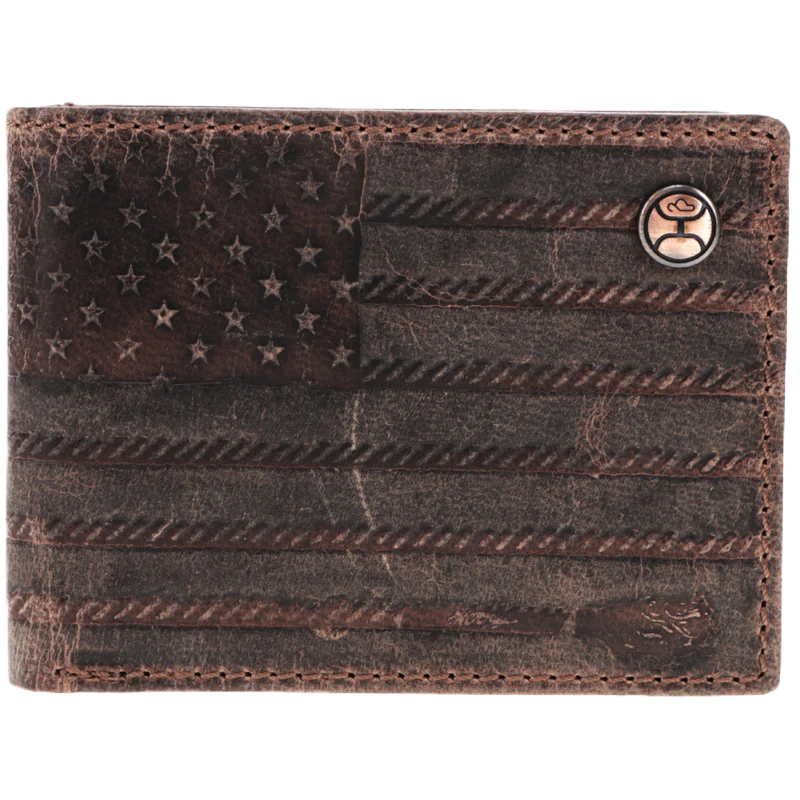 Hooey Liberty Roper Brown Front Pocket Bifold Wallet HFBF003-BRBK