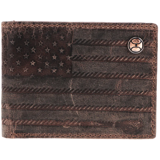 Hooey Liberty Roper Brown Front Pocket Bifold Wallet HFBF003-BRBK