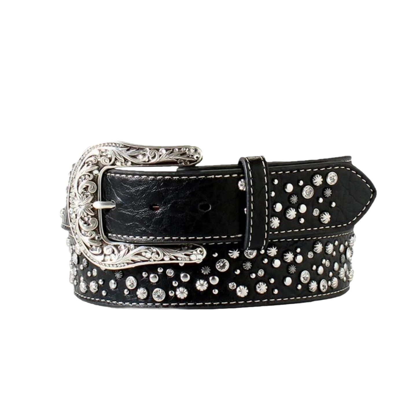 Ariat® Ladies Nail Heads & Rhinestones Black Western Belt A1570201