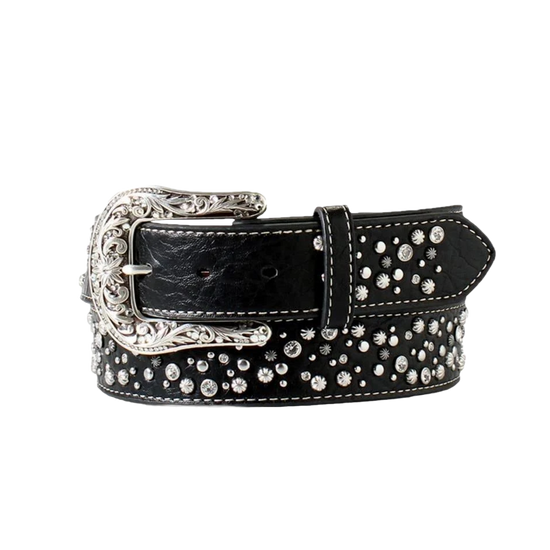 Ariat® Ladies Nail Heads & Rhinestones Black Western Belt A1570201