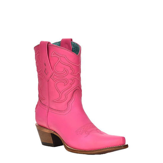 Corral Ladies Embroidery Stitch & Inlay Fuchsia Pink Ankle Boots Z5137
