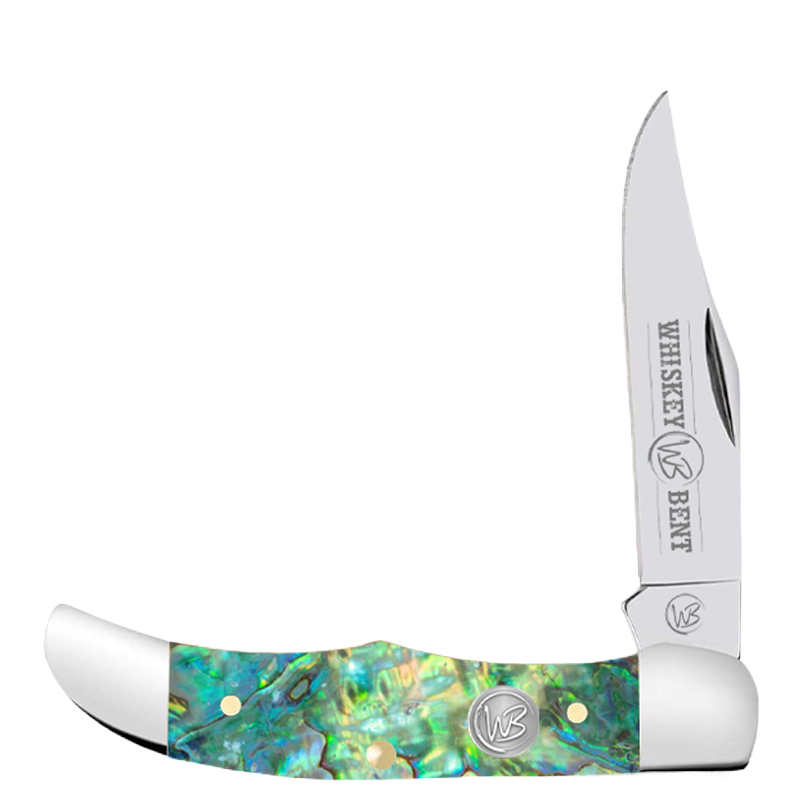 Whiskey Bent Green Avalone Mini Hunter Pocket Knife WB14-03