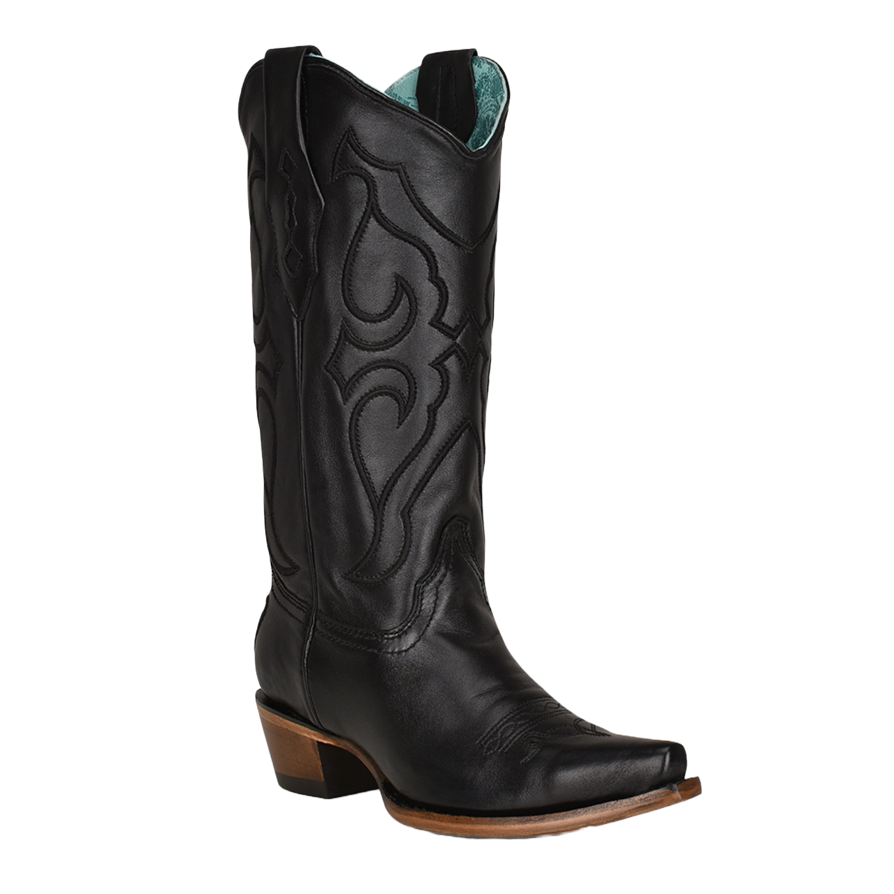 Corral Ladies Black Matching Stitch Pattern & Inlay SnipToe Boots Z5072