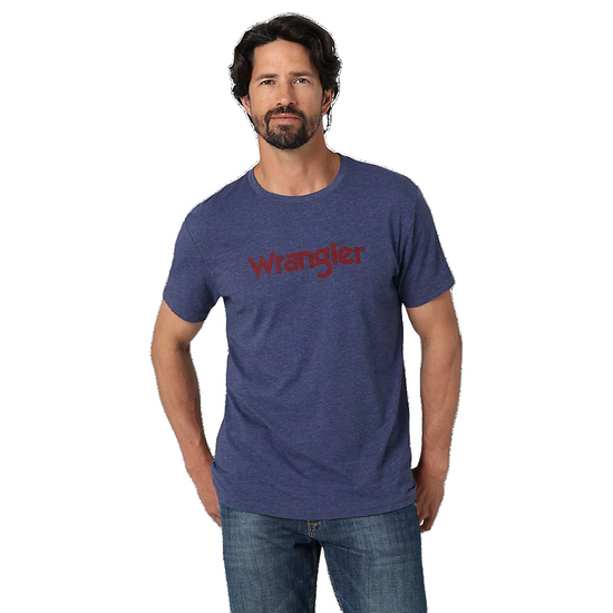 Wrangler Men's Denim Heather Kabel Graphic Logo T-Shirt 2336226