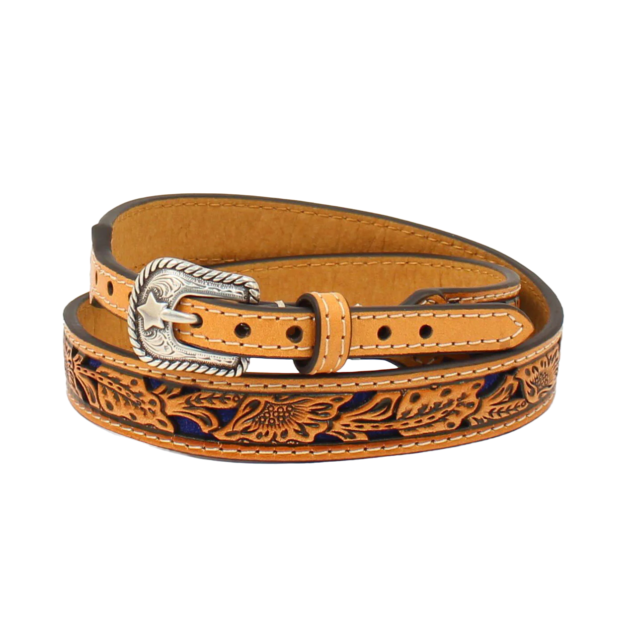 M&F Western Floral Tooled Tan Leather Hatband 0275227