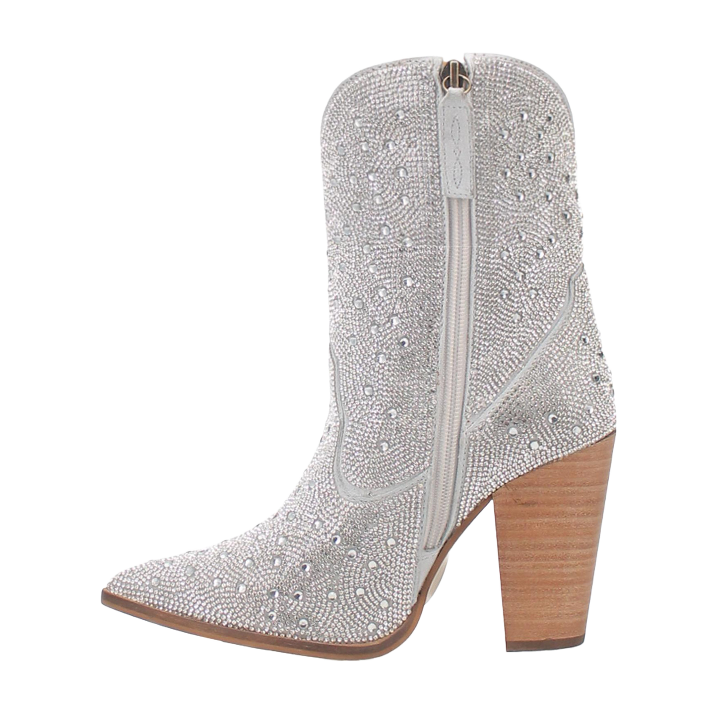 Clear Rhinestone Booties Dingo Ladies Neon Moon Silver Rhinestone Booties DI567-GY6