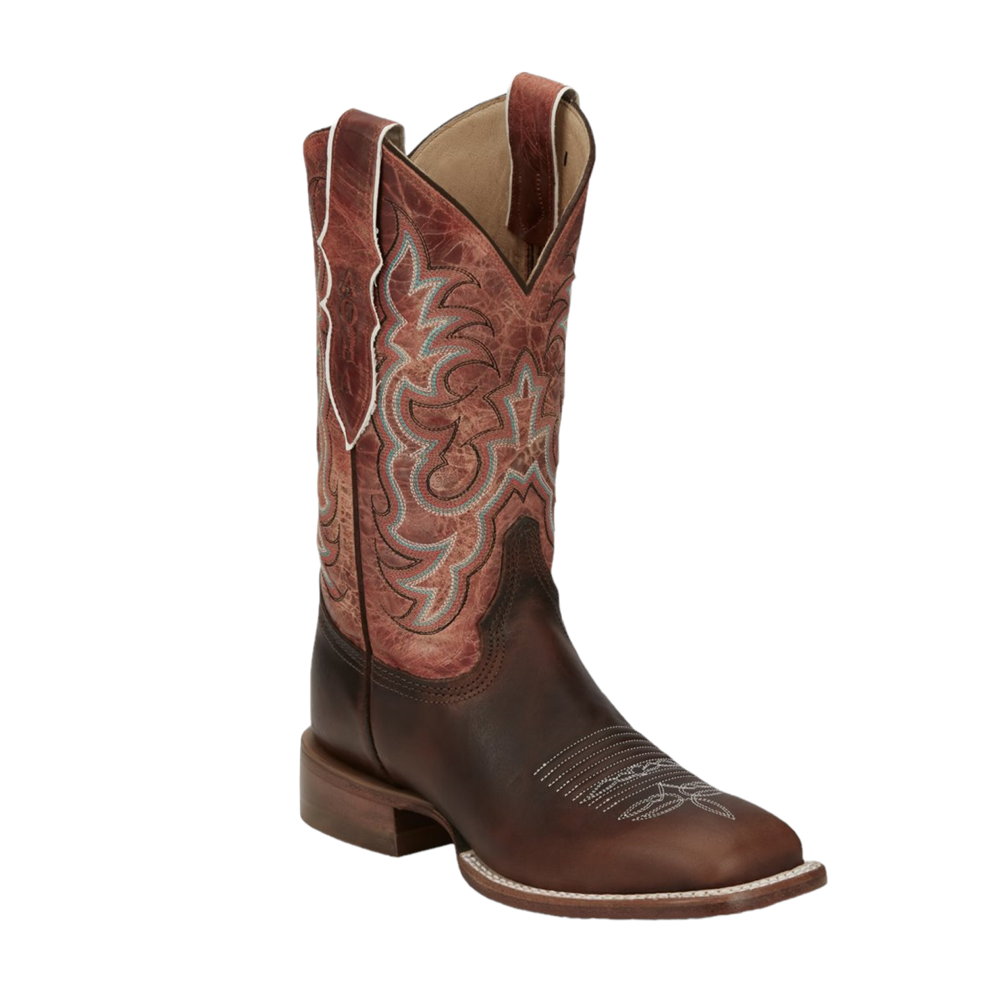 Justin® Ladies Amber Orange Cowhide Dusty Wide Square Boots AQ7020