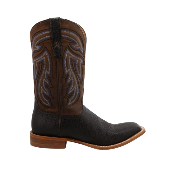Twisted X Men's 12 Inch Rancher Black & Coffee Square Toe Boots MRAL023