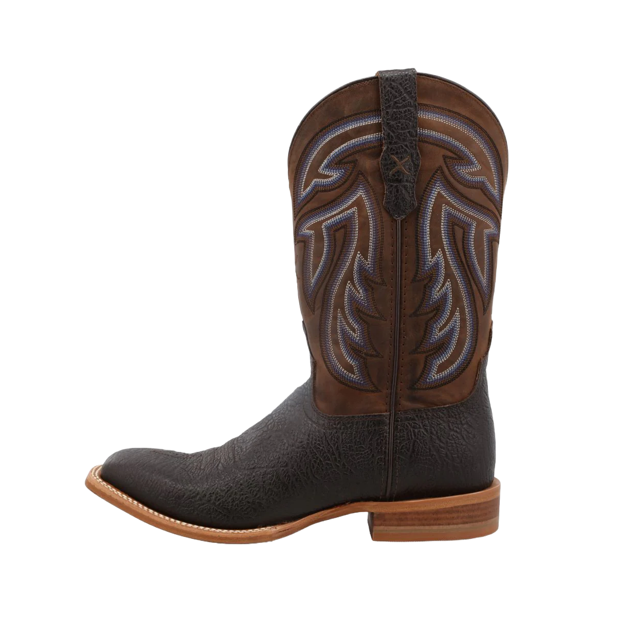 Twisted X Men's 12 Inch Rancher Black & Coffee Square Toe Boots MRAL023