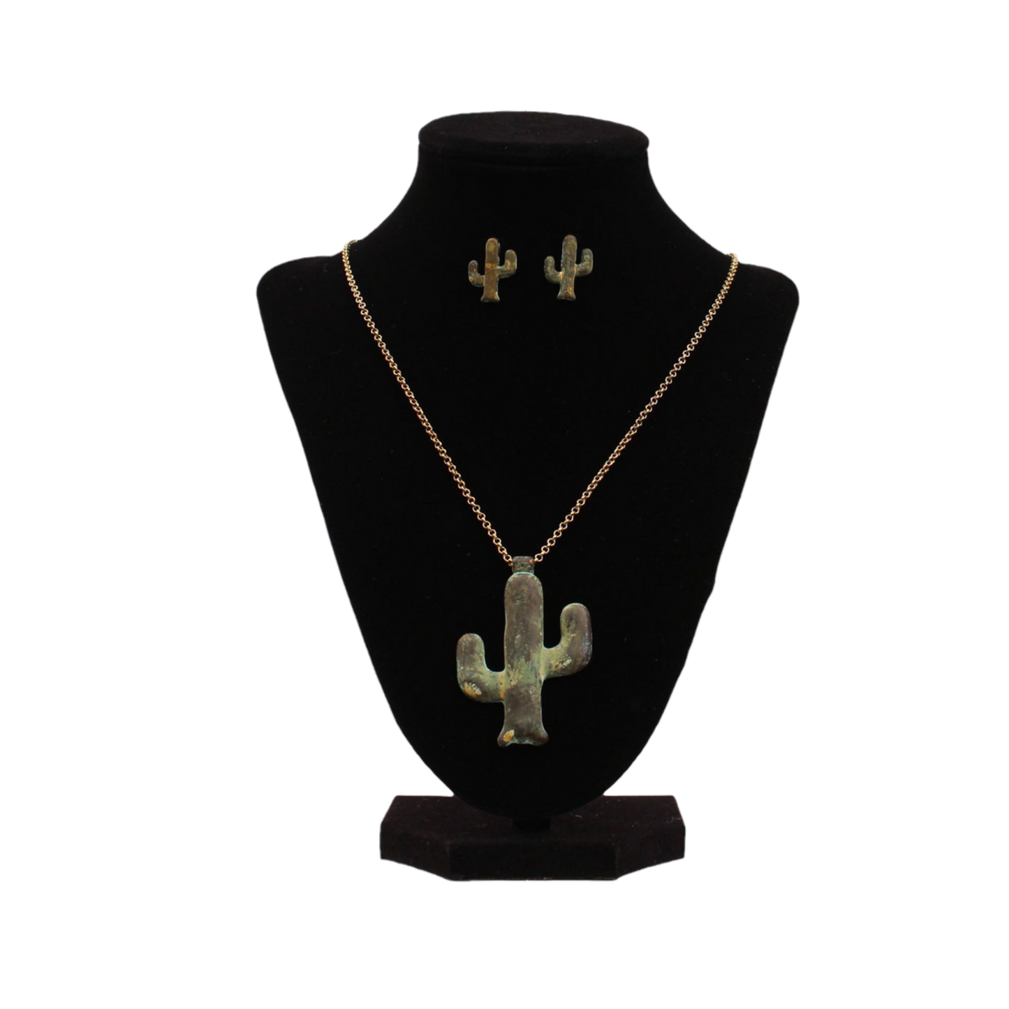 M&F Western® Ladies Vintage Patina Cactus Earring & Necklace Set 30941