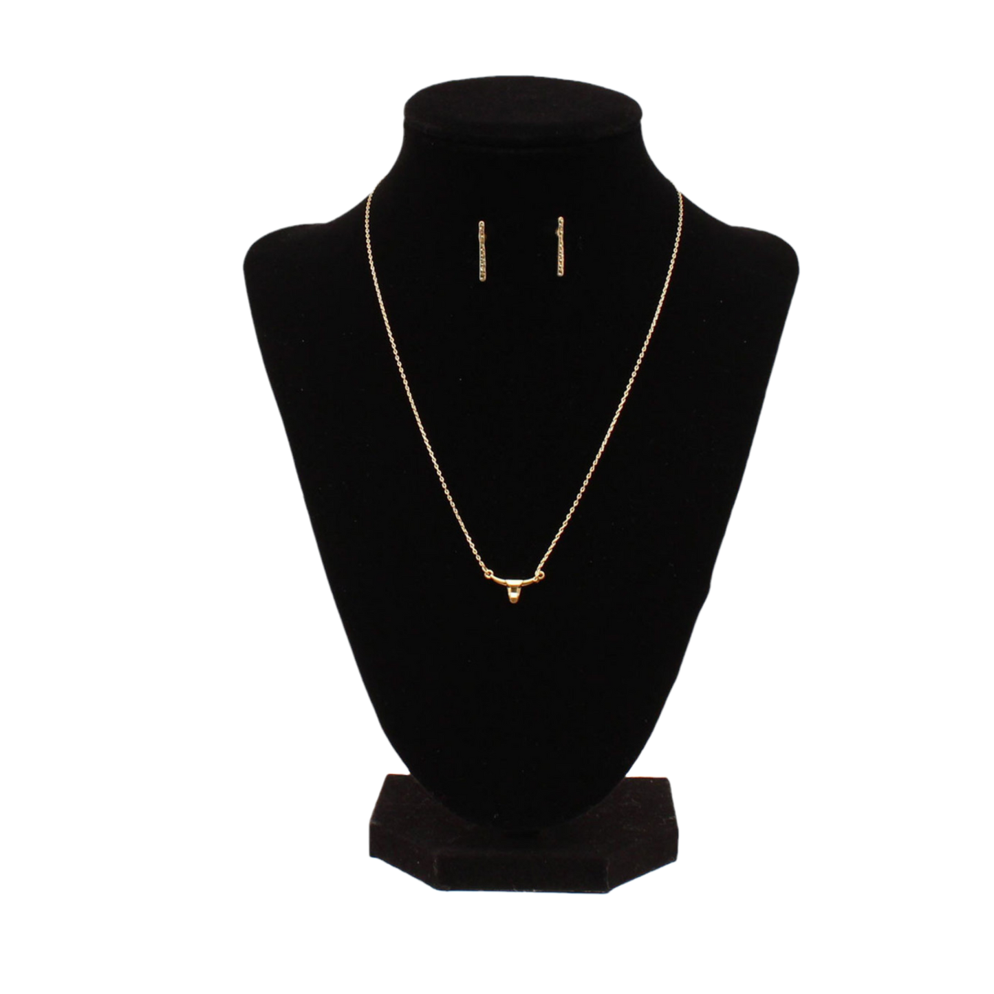 M&F Western® Longhorn Bar Gold Necklace & Earring Set 30990