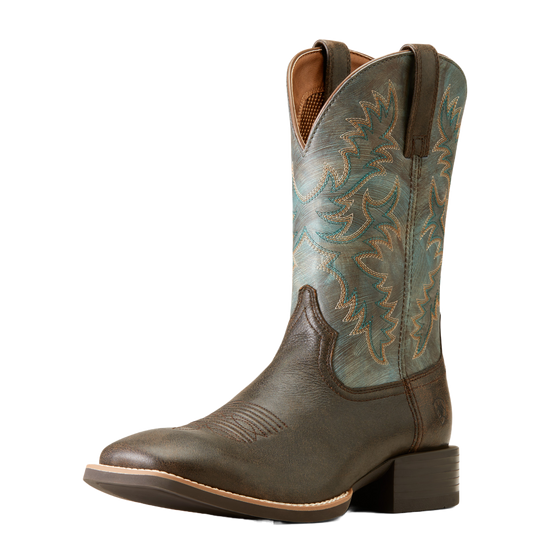 Ariat Men's Sport Latigo Chocolate Brown & Stone Blue Western Boots 10044560