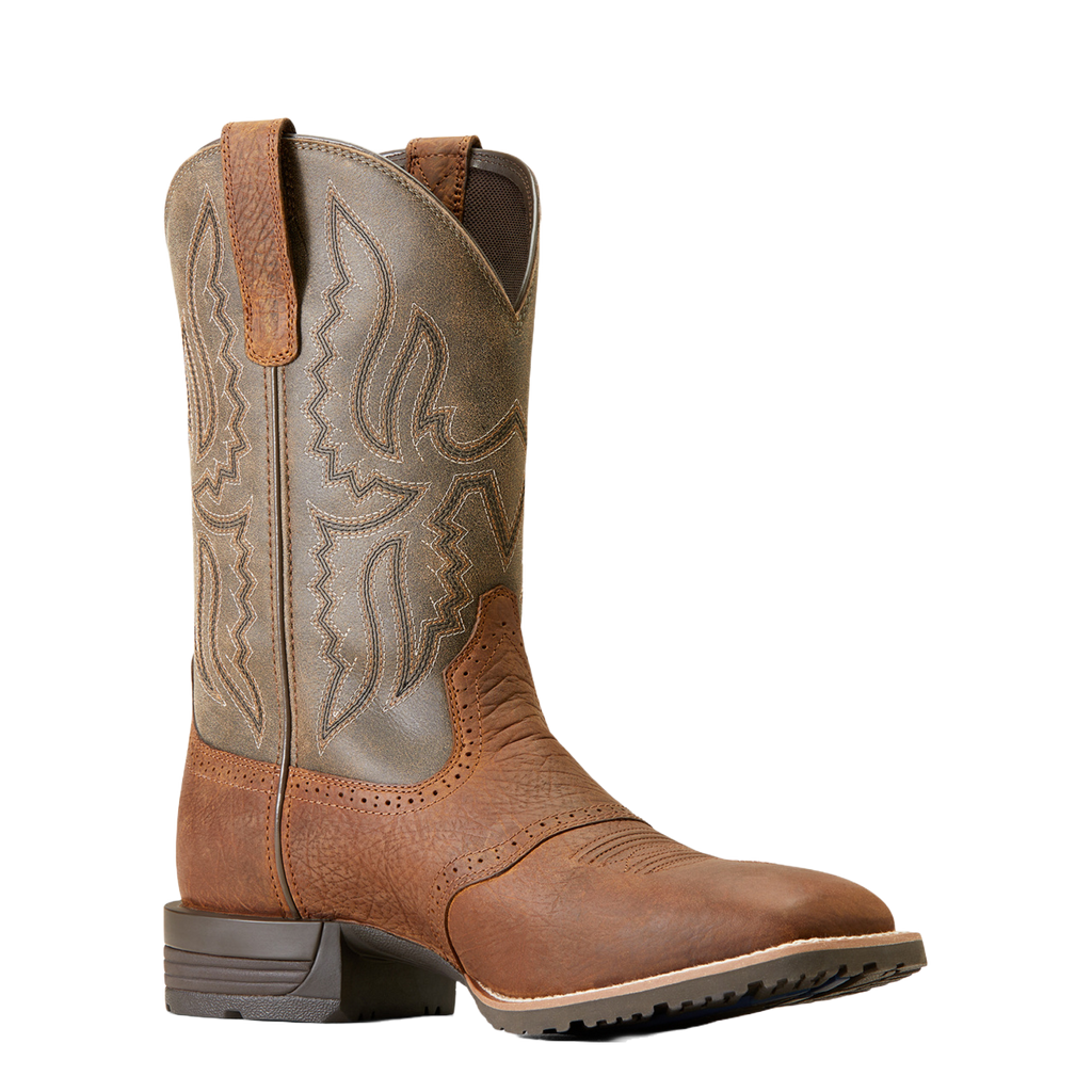 Ariat Men's Hybrid Ranchway Earth Brown Square Toe Western Boots 10046