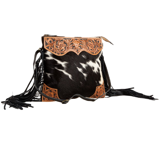 Myra Bag Ladies Tumbleweed Trail Fringed Hand Tooled Bag S-7869