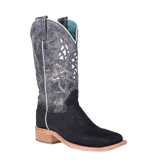 Corral Ladies Stingray Wings & Cross Black Western Boots A4449