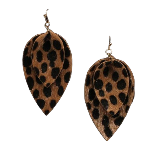 Blazin Roxx® Ladies Double Leaf Leopard Earrings 30978