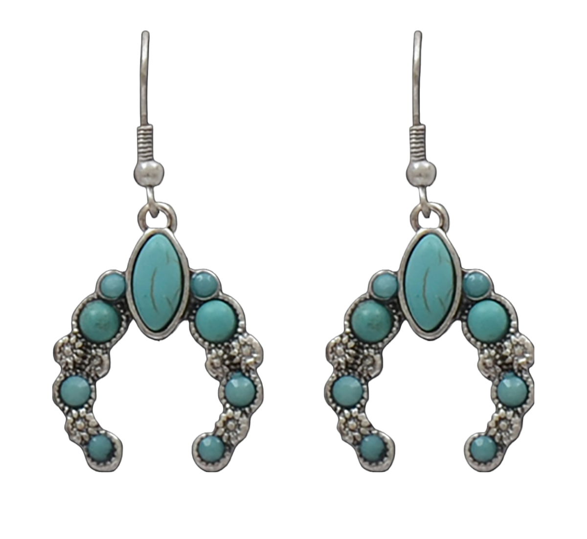 M&F Ladies Silver Strike Blossom Turquoise Earrings DE0506SBTQ
